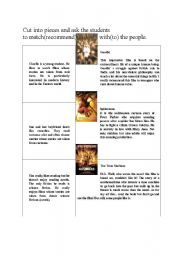 English Worksheet: recommend a movie to the people