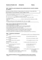English worksheet: American Studies Test 2