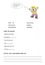 English worksheet: English Greetings