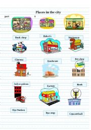 English Worksheet: Places in the city 1