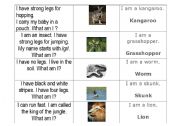 English worksheet: What animal am I? 