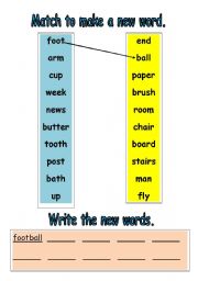 English Worksheet: make up words