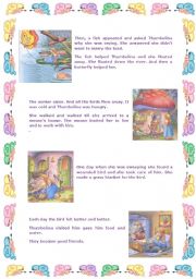 English Worksheet: Thumbelina - Nice Story 2/3