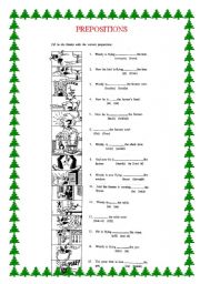 English Worksheet: PREPOSITIONS