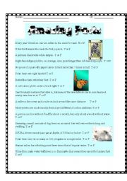 English Worksheet: Amazing animals fun facts