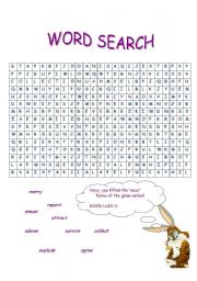 English Worksheet: word search on the noun forms of some verbs