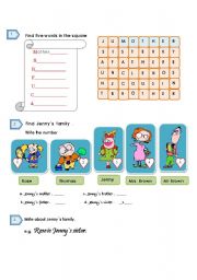 English Worksheet: Jenny`s family