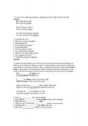 English worksheet: transitive and intransitive