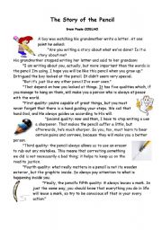 English Worksheet: The Story of the Pencil