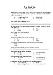 English Worksheet: The Black Cat