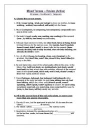 English Worksheet: Mixed Tenses  Review (Active)