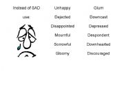 English Worksheet: Instead of  Sad Use....