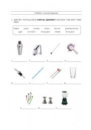 English Worksheet: Cocktail equipment