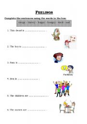 English worksheet: Feelings