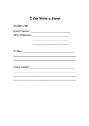 English worksheet: Story Writing Plan- Template