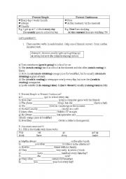 English Worksheet: present simple / continuous 
