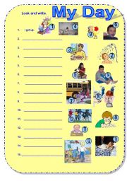 English Worksheet: My day #2