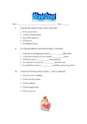 English worksheet: Conditionals and false friends