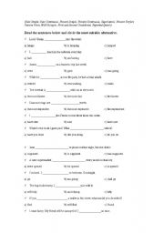 English Worksheet: GRAMMAR QUIZ