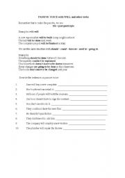 English worksheet: PASSIVE VOICE