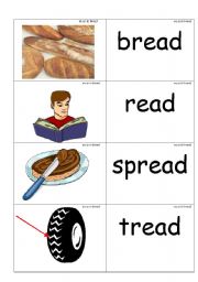 word / picture cards containing ea as in bread