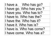 English Worksheet: I have who has word game 1