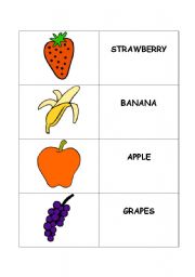 English worksheet: FRUIT FLASHCARDS