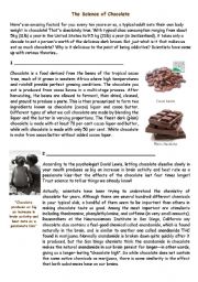 English Worksheet: Science of Chocolate - Part 1