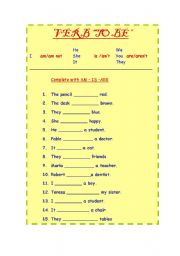 English Worksheet: VERB TO BE