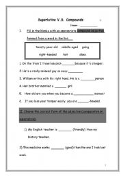 English Worksheet: review compound