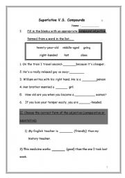 English worksheet: review compound