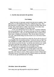 English Worksheet: reading paragraph