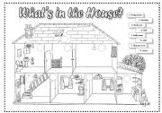 English Worksheet: Whats in the house? (2 pages)