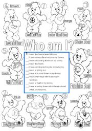 English Worksheet: Who am I? colors and numbers one to ten