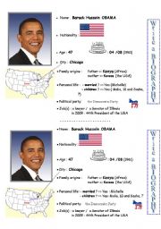 English Worksheet: Written production- OBAMA- Inauguration Day