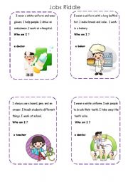 English Worksheet: jobs riddle 