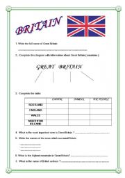 English Worksheet: Britain - Geography