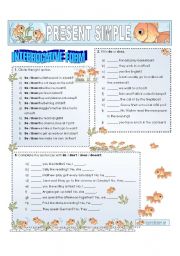 English Worksheet: Present Simple - interrogative form