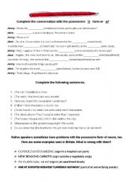 English Worksheet: Grammar. Genitive Case