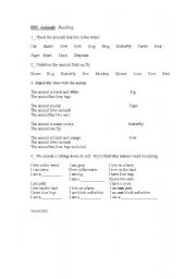 English worksheet: Animal I can, I live worksheet