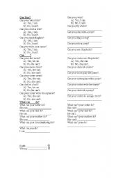 English worksheet: Can/Cant step by step worksheet