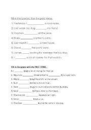 English worksheet: Irregular Verbs