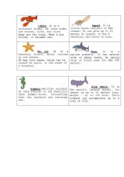 English worksheet: Sea animals