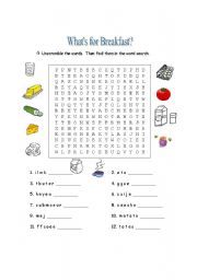 English worksheet: Whats for Breakfast