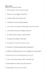 English worksheet: indirect speech