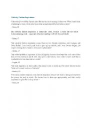 English Worksheet: Fashion celebrity inspriations