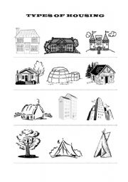 English Worksheet: Types of housing