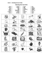 English Worksheet: Food matching
