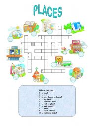 English Worksheet: Places in town (easy)