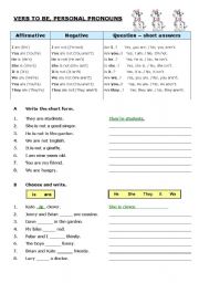 English Worksheet: VERB TO BE